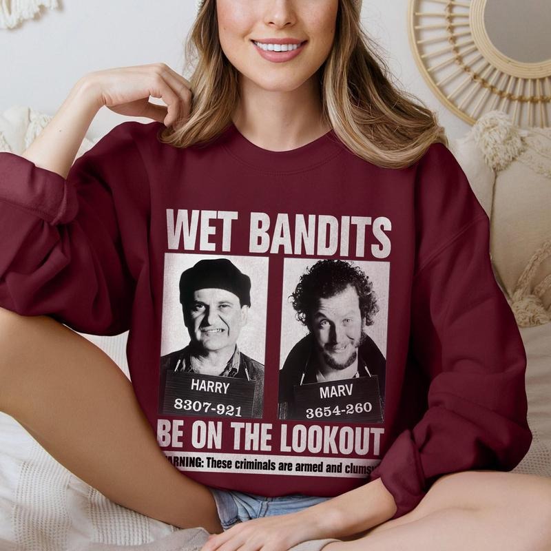 Wet Bandits Mugshot Sweatshirt, Armed and Clumsy Criminals Shirt, Funny Christmas Movie Shirt, Home Alone TEE, Christmas Home Party Tee