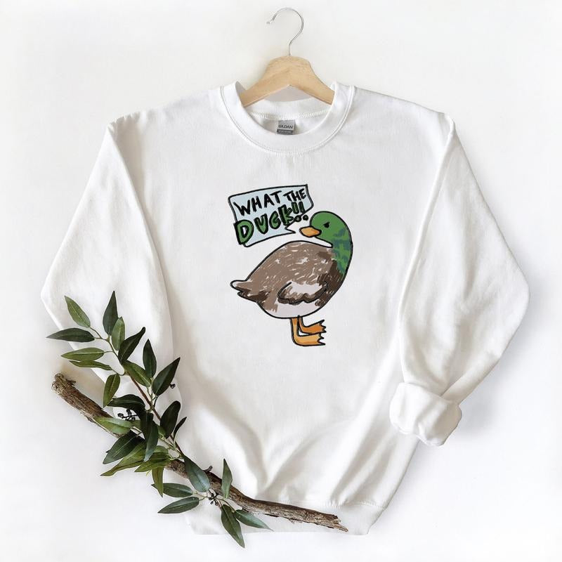 What the Duck Vintage Mallard Duck Unisex T-shirt Graphic Wild Duck Sweatshirt Hoodie, for duck hunters, husbands Hunting Season
