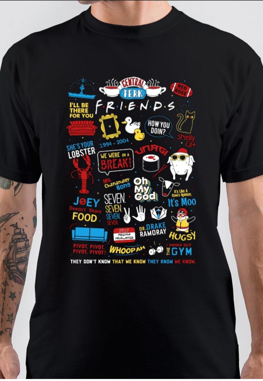 F.R.I.E.N.D.S infographic Black T-Shirt