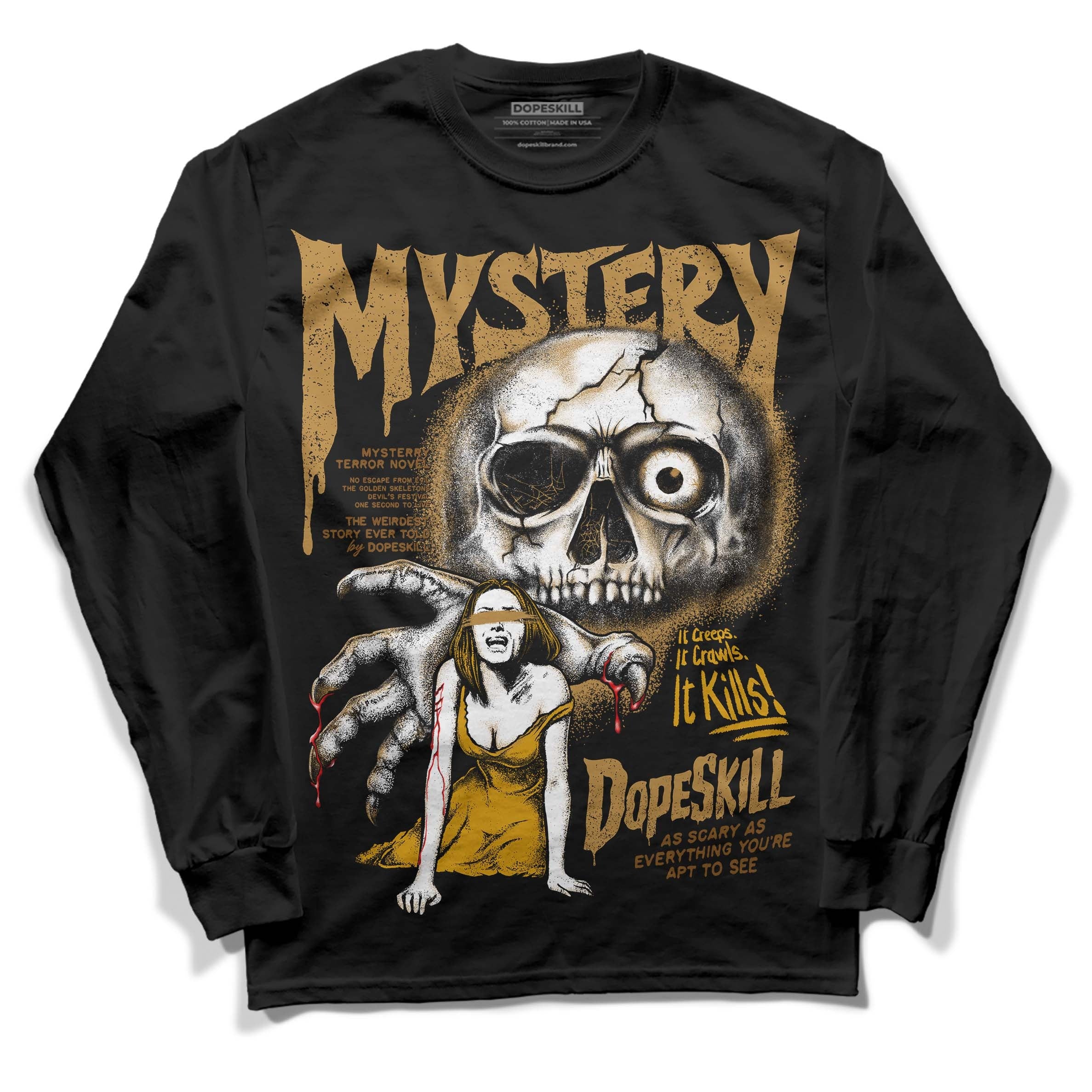 Wheat 13s DopeSkill Long Sleeve T-Shirt Mystery Ghostly Grasp Graphic