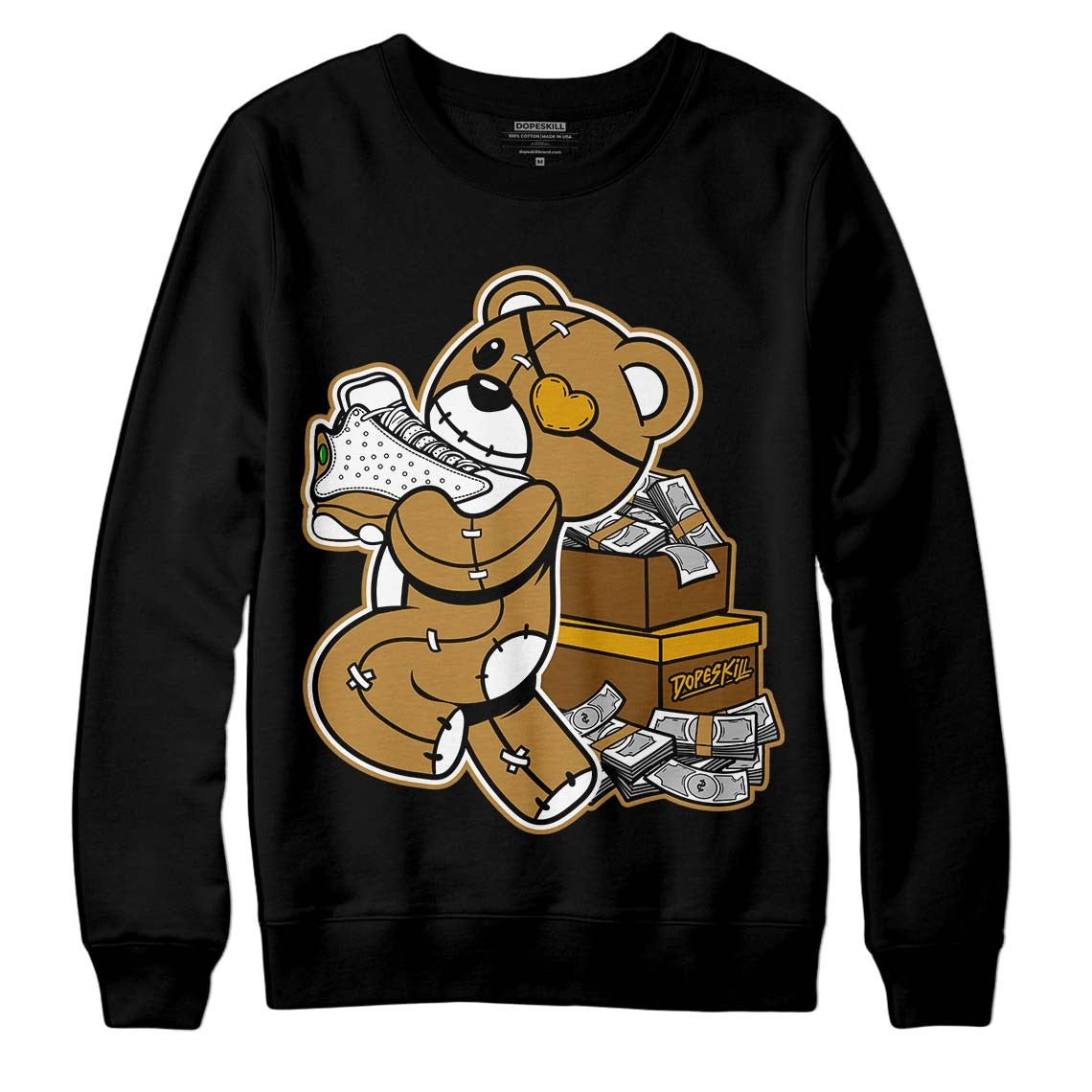 Wheat 13s DopeSkill Sweatshirt Bear Steals Sneaker Graphic