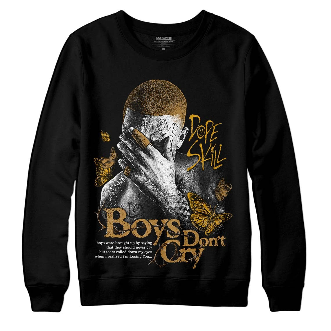 Wheat 13s DopeSkill Sweatshirt Boys Don't Cry Graphic