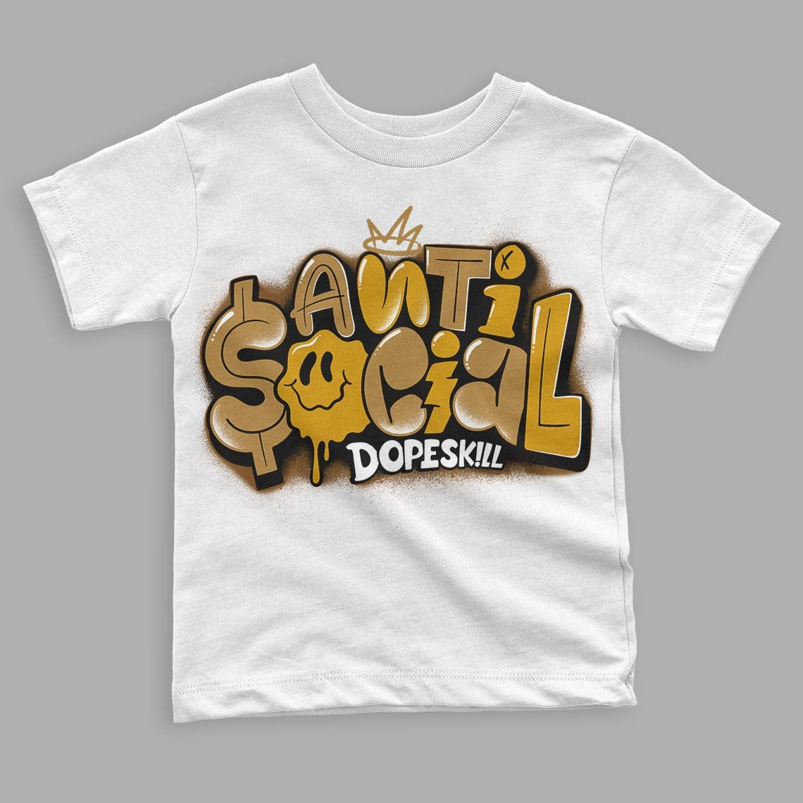 Wheat 13s DopeSkill Toddler Kids T-shirt Anti Social Graphic