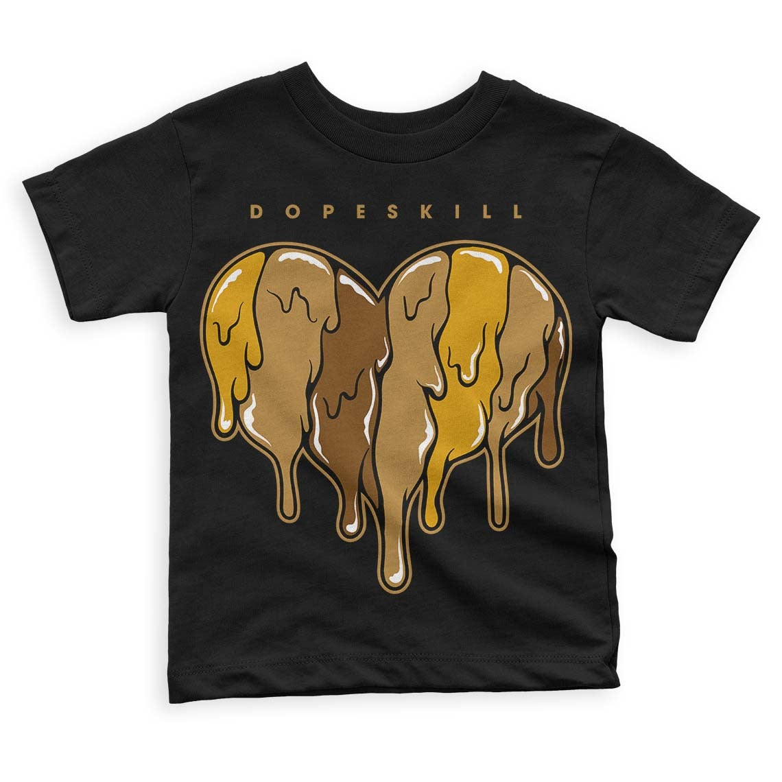 Wheat 13s DopeSkill Toddler Kids T-shirt Slime Drip Heart Graphic