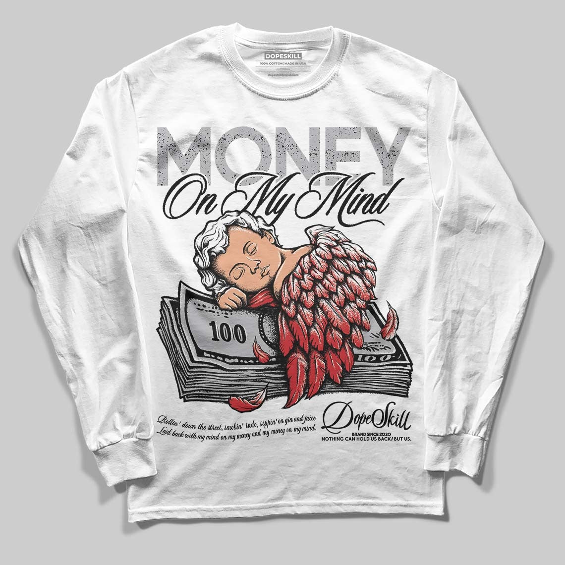 White Cement 4s DopeSkill Long Sleeve T-Shirt MOMM Graphic