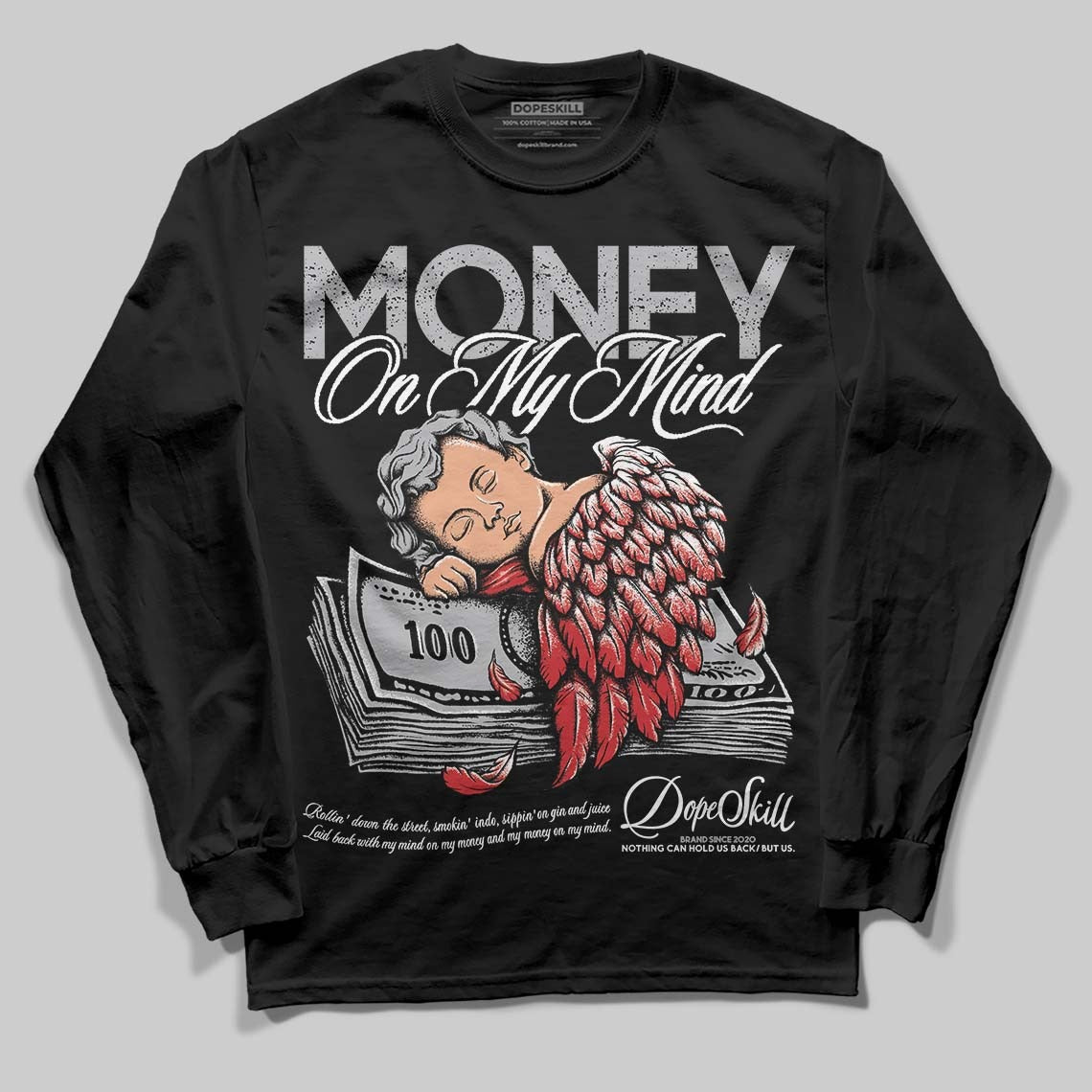 White Cement 4s DopeSkill Long Sleeve T-Shirt MOMM Graphic