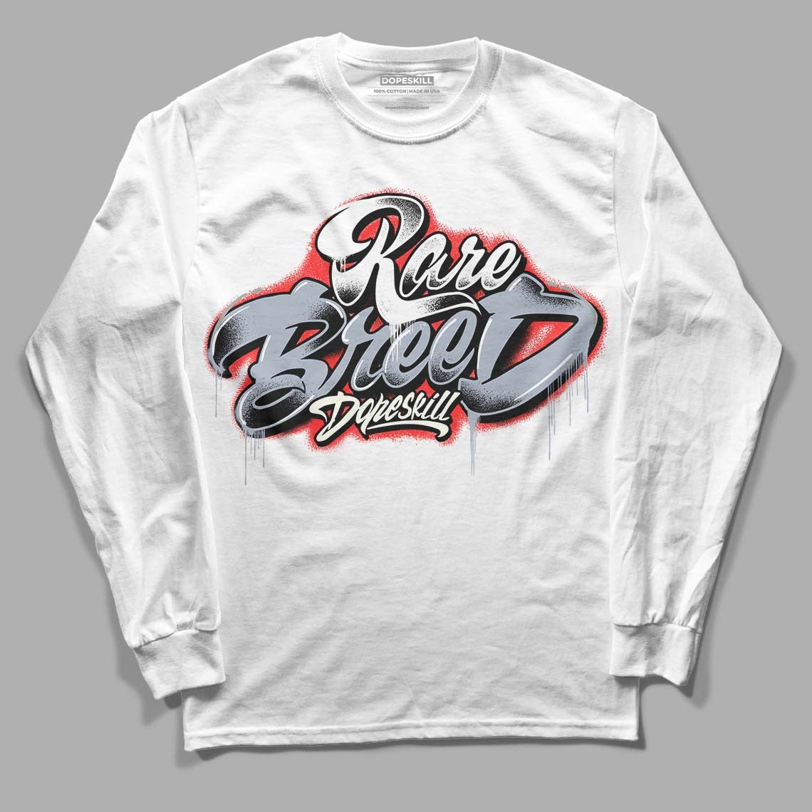 White Cement Reimagined 3s DopeSkill Long Sleeve T-Shirt Rare Breed Type Graphic