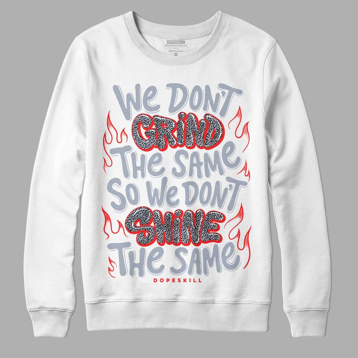 White Cement Reimagined 3s DopeSkill Sweatshirt Grind Shine Graphic