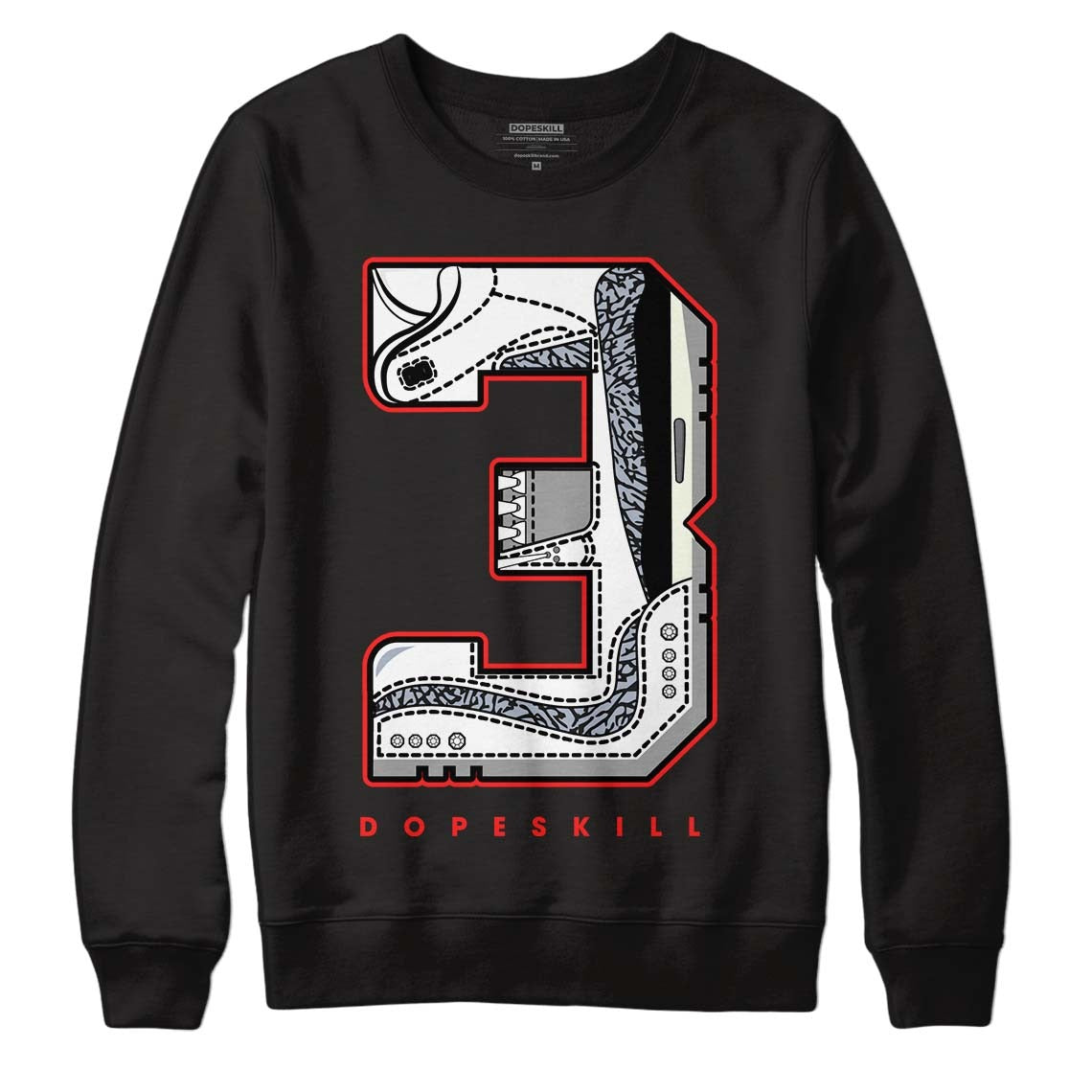 White Cement Reimagined 3s DopeSkill Sweatshirt No.3 Graphic