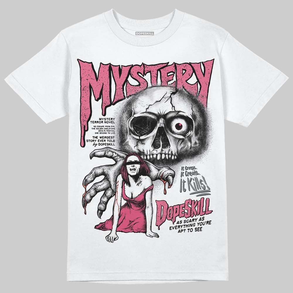 White Fluo Pink DopeSkill T-Shirt Mystery Ghostly Grasp Graphic