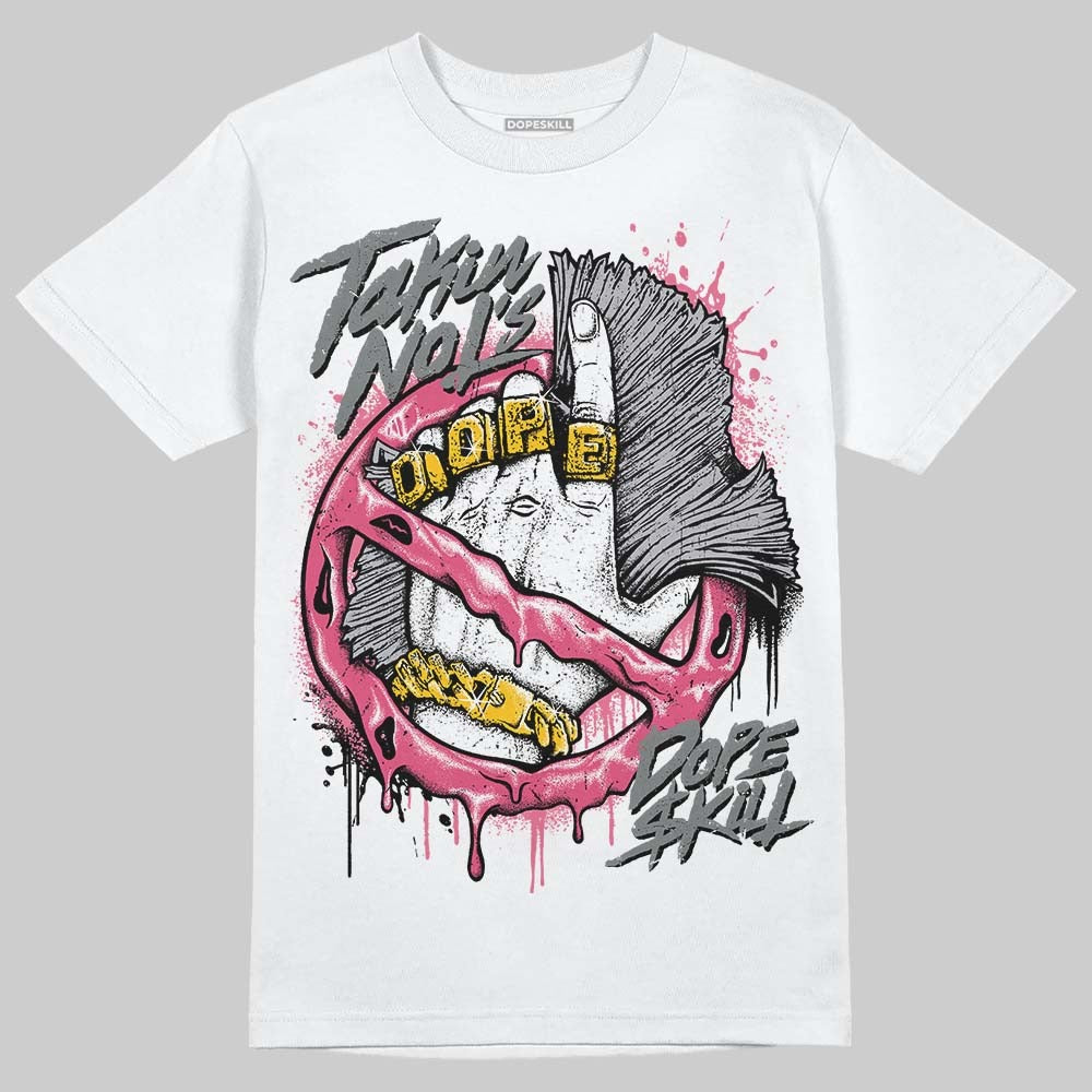 White Fluo Pink DopeSkill T-Shirt Takin No L's Graphic