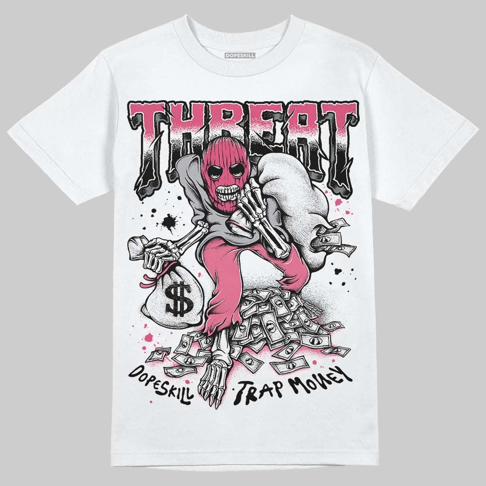 White Fluo Pink DopeSkill T-Shirt Threat Graphic