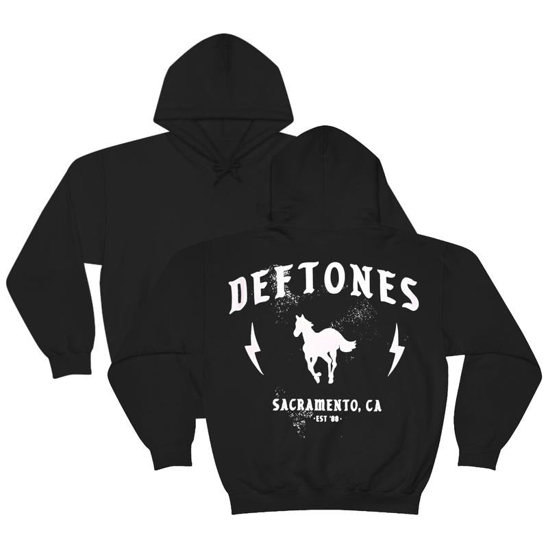 White Pony Back Hoodie, Deftoness Merch, Heavy Metal Band Shirt, Unisex Sweater Pullover Tee