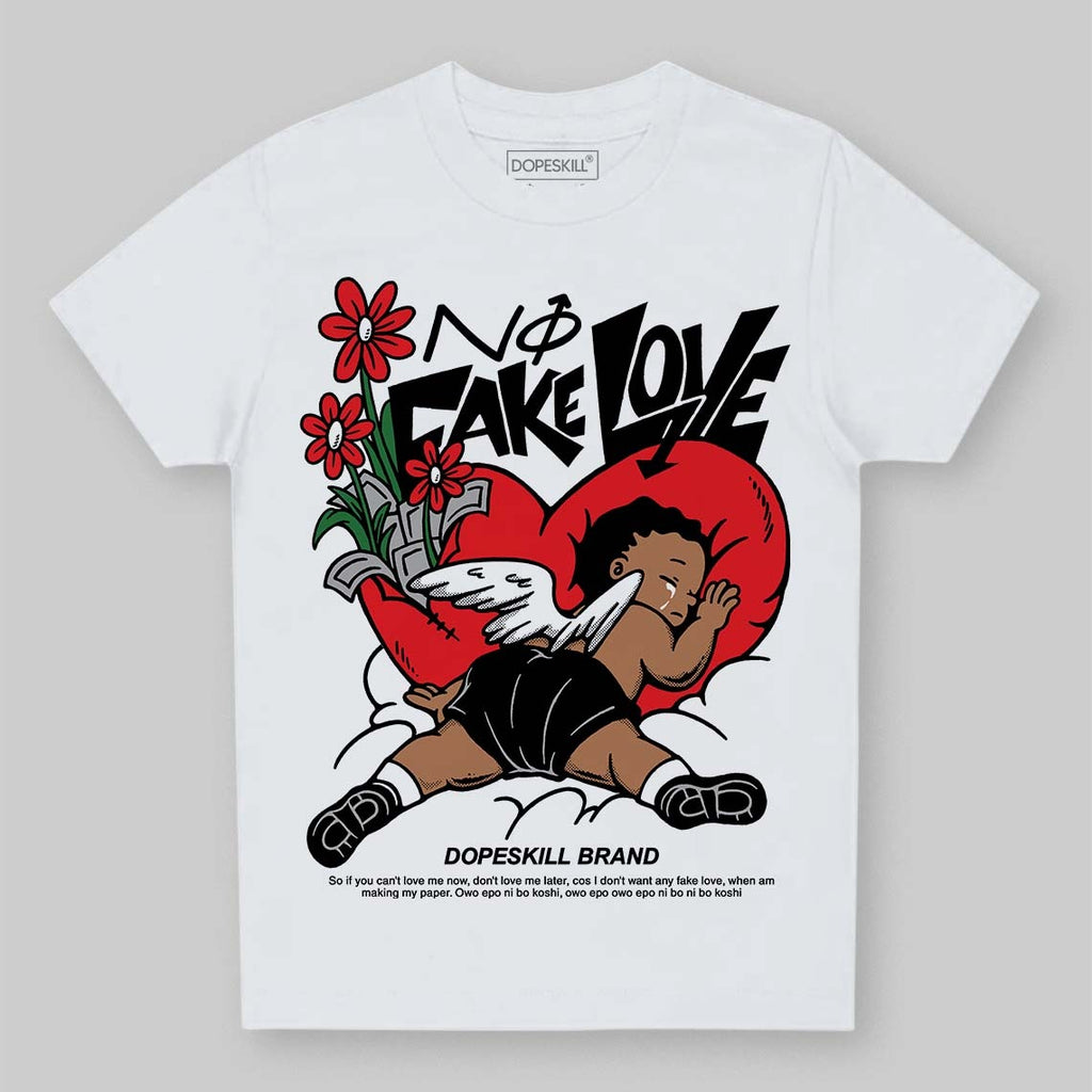 White Thunder 4s DopeSkill Toddler Kids T-shirt No Fake Love Graphic