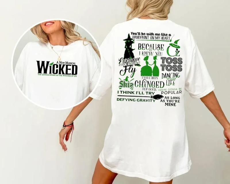 Wicked Change For Good Shirt 2 Sides, Witches Of Oz Sweatshirt, Defy Gravity Broomstick Magic Wand Hoodie, Unisex Sweater Pullover Tee
