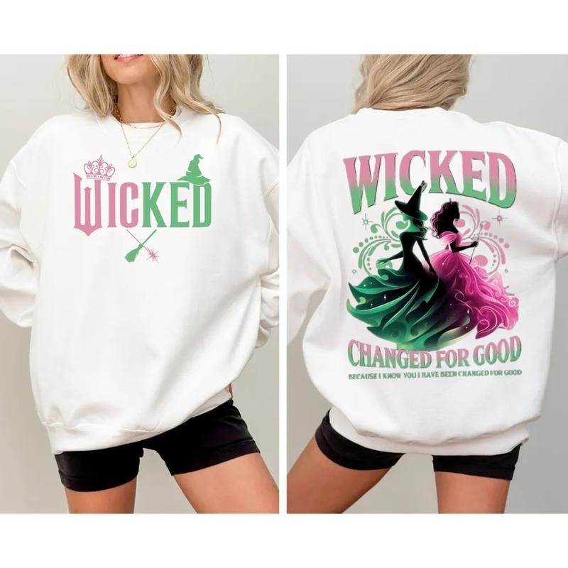 Wicked Changed For Good Sweatshirt, Wicked Defy Gravity 2 Sided Shirt, Wizard Of Oz Shirt Broomstick, Wicked The Musical Shirt, Unisex Sweater