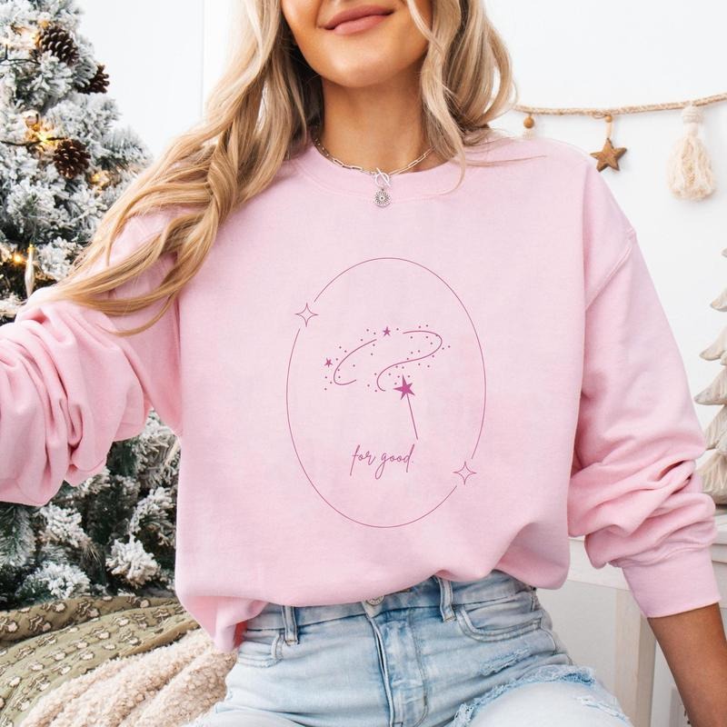 Wicked Inspired Elphaba for Good Glinda Sweatshirt, Good Broadway Crewneck, Movie Lover Shirt, Unisex Casual Cotton Gift