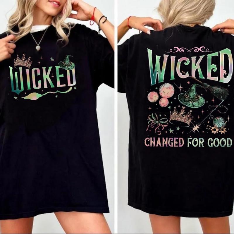 Wicked Movie 2 Sided Sweatshirt, Wizard Of Oz Fan Gift, Witch Pink And Green Shirt, Wicked Musical Movie Fan Xmas Gift, Wicked Hoodie, Unisex Sweater