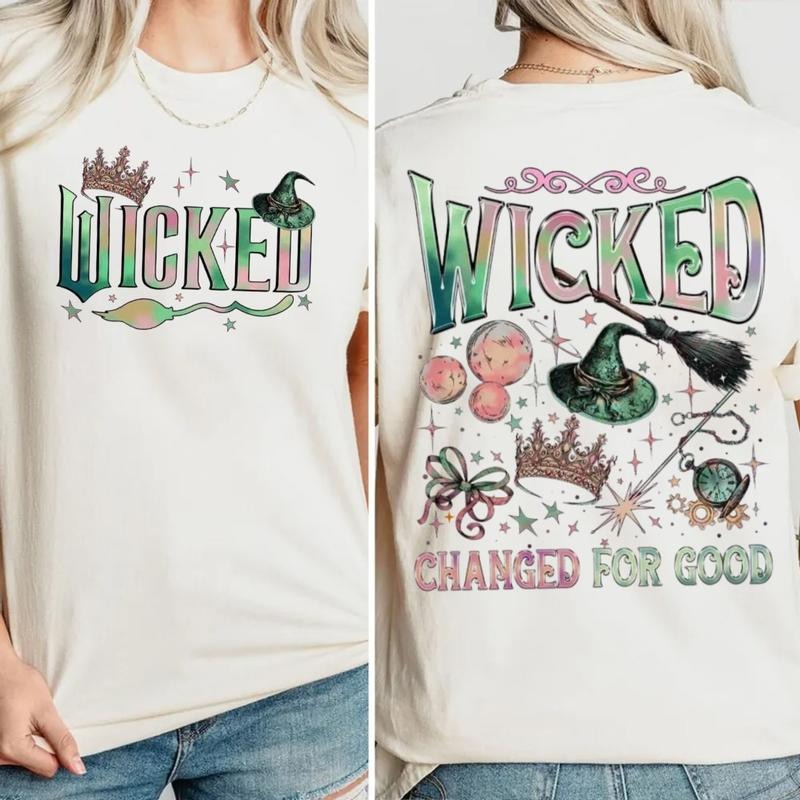 Wicked Movie 2 Sided Sweatshirt, Wizard Of Oz Fan Gift, Witch Pink And Green Shirt, Wicked Musical Movie Fan Xmas Gift, Wicked Hoodie, Unisex Sweater