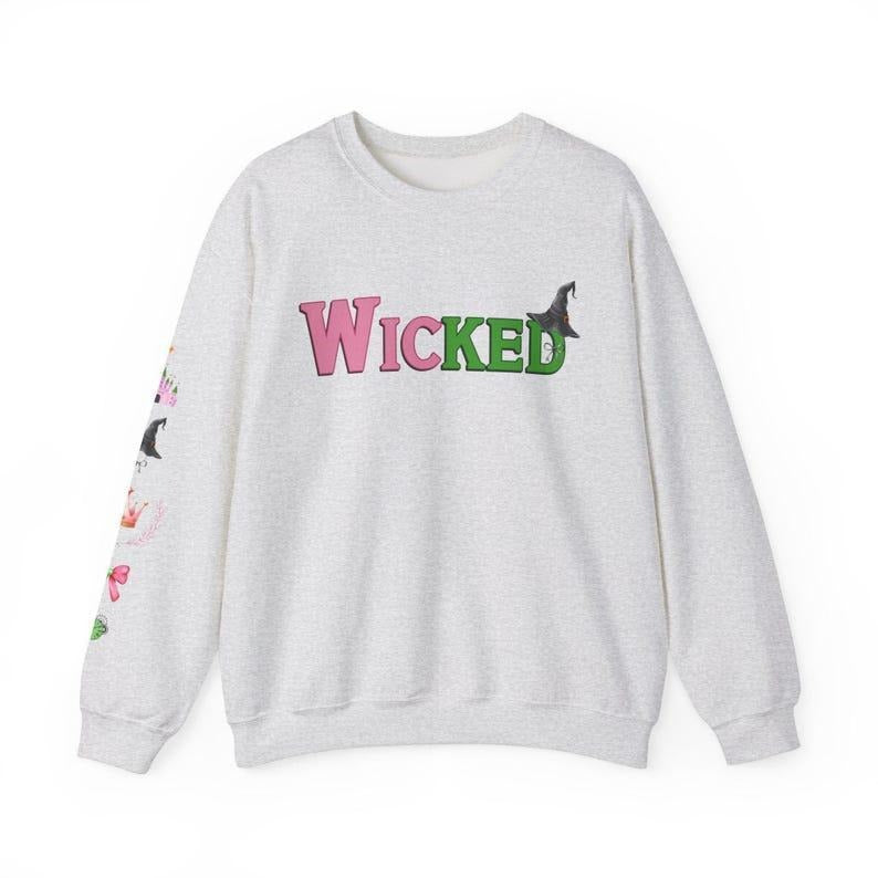 Wicked the Musical Sweatshirt Hoodie, Wicked Movie Sweatshirt, Wizard of Oz Movie Fan Gift, Wicked Broadway, Pink Witch, Green Witch
