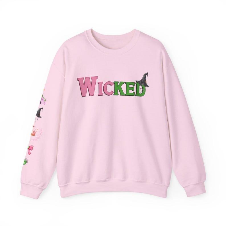 Wicked the Musical Sweatshirt Hoodie, Wicked Movie Sweatshirt, Wizard of Oz Movie Fan Gift, Wicked Broadway, Pink Witch, Green Witch