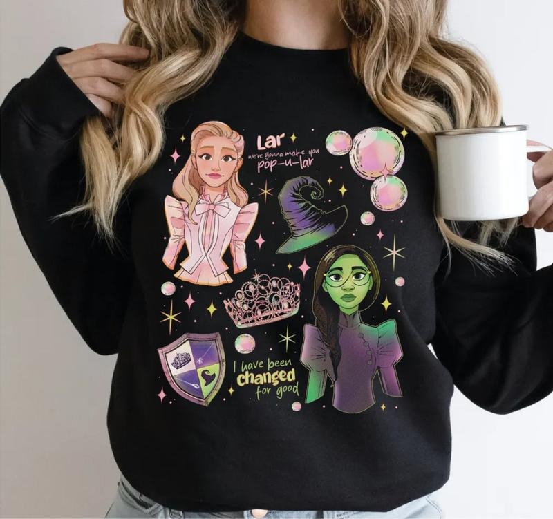 Wizard Movie Fan Sweatshirt, Wicked Change For Good Shirts 2 Sides, Popular Lar T Shirt, Wicked Musical Fan Gift Hoodie, Sweater Pullover Tee