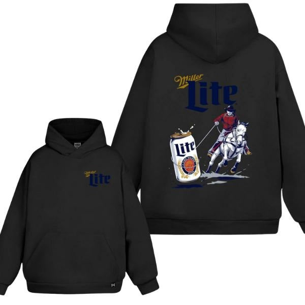 Miller Lite Rodeo Unis 2 Sided Hoodie/Sweatshirt(No Hood)/T-Shirt, For Men/Women - Unisex Style, 100% Cotton, Pullover unisex hoodie