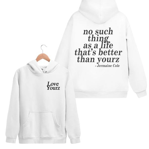 J Cole DreamVille Love YourZ Lyrics 2 Sided Graphic Hoodie/Sweatshirt/T-Shirt, For Men/Women - Unisex Style, 100% Cotton, Pullover unisex hoodie