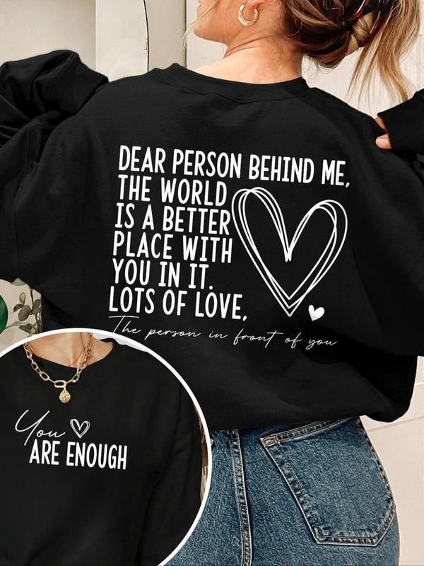 You Are Enough My Friend 2 Sided Meaning Hoodie/Sweatshirt/T-Shirt, For Men/Women - Unisex Style, 100% Cotton, Pullover unisex hoodie