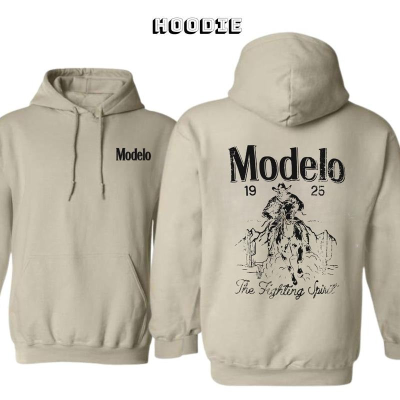 Modelo Fighting Spirit Unisex 2 Sides Hoodie/Sweatshirt/T-Shirt, For Men/Women - Unisex Style, 100% Cotton, Pullover unisex hoodie