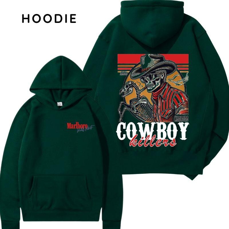 MarlBo Cowboy Killer Vintage American 2 Sided Hoodie/Sweatshirt/T-Shirt, For Men/Women - Unisex Style, 100% Cotton, Pullover unisex hoodie