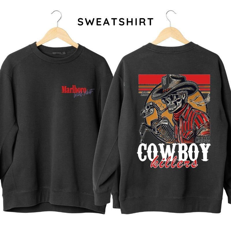 MarlBo Cowboy Killer Vintage American 2 Sided Hoodie/Sweatshirt/T-Shirt, For Men/Women - Unisex Style, 100% Cotton, Pullover unisex hoodie