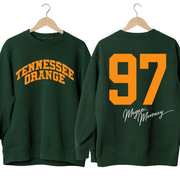 Megan M0r0ney Tennessee Orange Raglan 2 Sided Graphic Hoodie/Sweatshirt/T-Shirt, For Men/Women - Unisex Style, 100% Cotton, Pullover unisex hoodie