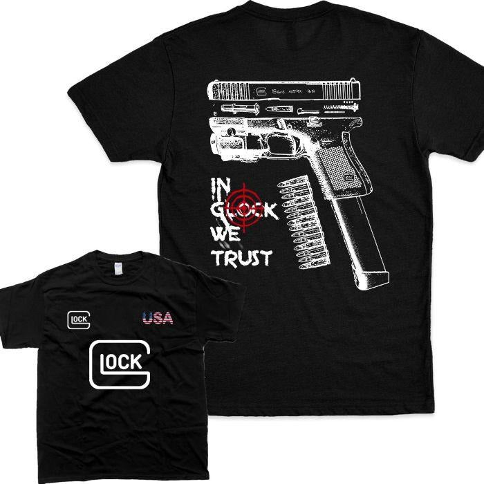 In Glock We Trust USA Version 2 Sided Hoodie/Sweatshirt/T-Shirt, For Men/Women - Unisex Style, 100% Cotton, Pullover unisex hoodie