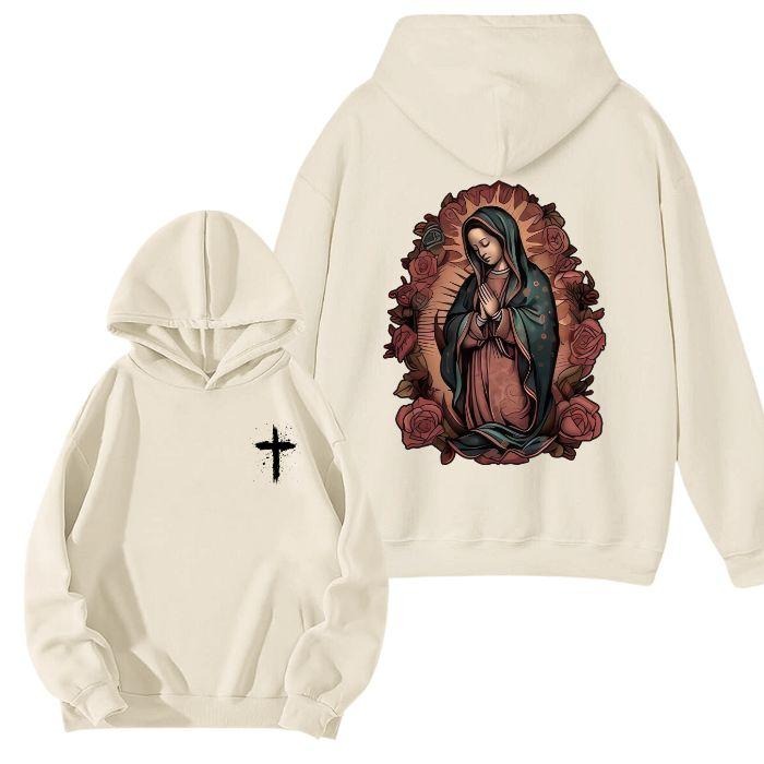Womens Our Lady Of Guadalupe 2 Sided Hoodie/Sweatshirt/T-Shirt, For Men/Women - Unisex Style, 100% Cotton, Pullover unisex hoodie faith hoodie