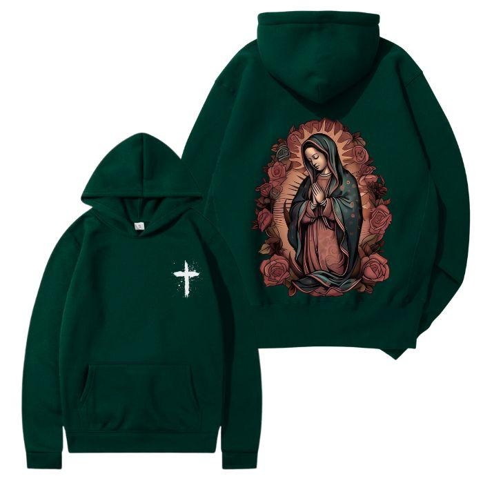 Womens Our Lady Of Guadalupe 2 Sided Hoodie/Sweatshirt/T-Shirt, For Men/Women - Unisex Style, 100% Cotton, Pullover unisex hoodie faith hoodie