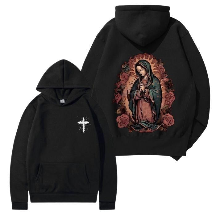 Womens Our Lady Of Guadalupe 2 Sided Hoodie/Sweatshirt/T-Shirt, For Men/Women - Unisex Style, 100% Cotton, Pullover unisex hoodie faith hoodie