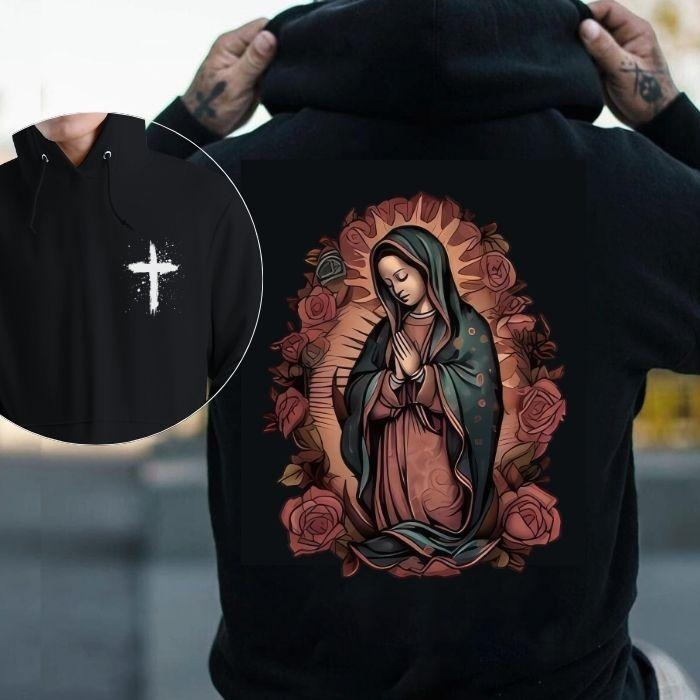 Womens Our Lady Of Guadalupe 2 Sided Hoodie/Sweatshirt/T-Shirt, For Men/Women - Unisex Style, 100% Cotton, Pullover unisex hoodie faith hoodie