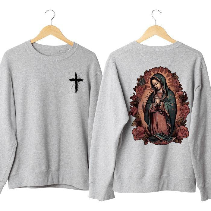 Womens Our Lady Of Guadalupe 2 Sided Hoodie/Sweatshirt/T-Shirt, For Men/Women - Unisex Style, 100% Cotton, Pullover unisex hoodie faith hoodie