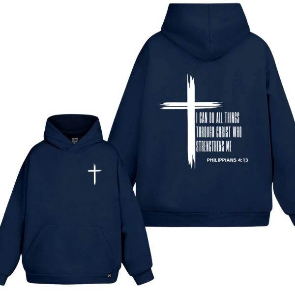 I Can Do All Things Through Christ Who Strengthens 2 Sided Hoodie/Sweatshirt/T-Shirt, For Men/Women - Unisex Style, 100% Cotton, Pullover unisex hoodie faith hoodie christian hoodie
