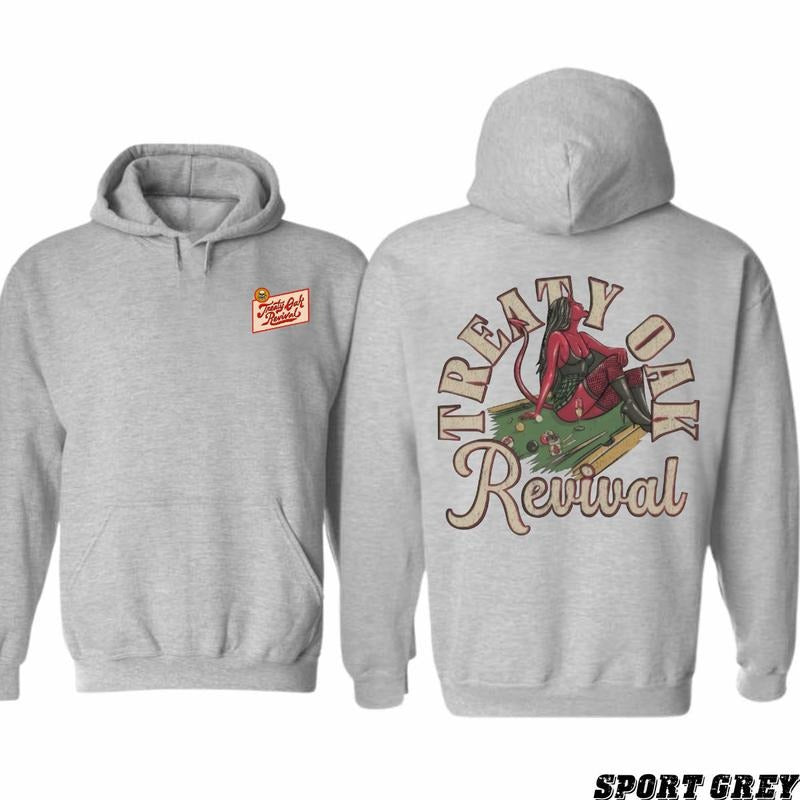 Treaty Oak Revival Tour In New Braunfels Classic Ver2 2 Sided Hoodie/Sweatshirt/T-Shirt, For Men/Women - Unisex Style, 100% Cotton, Pullover unisex hoodie treaty oak
