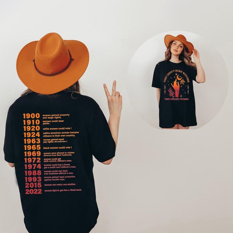 Women Can Marry One Another Shirt, They Didn't Burn Witches They Burned Women Shirt, Witchy Feminist Shirt, Halloween Shirt, Women Right Shirt, Women's Witch Shirt, Halloween Shirts For Women, Unisex 2 Sides Shirt, Full Colors, Full Sizes Top Womenswear