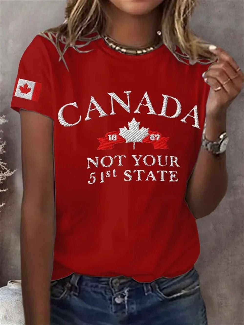 Women's Canada Not Your 51st State Print T-Shirt Vintage Hoodie Gift for Men