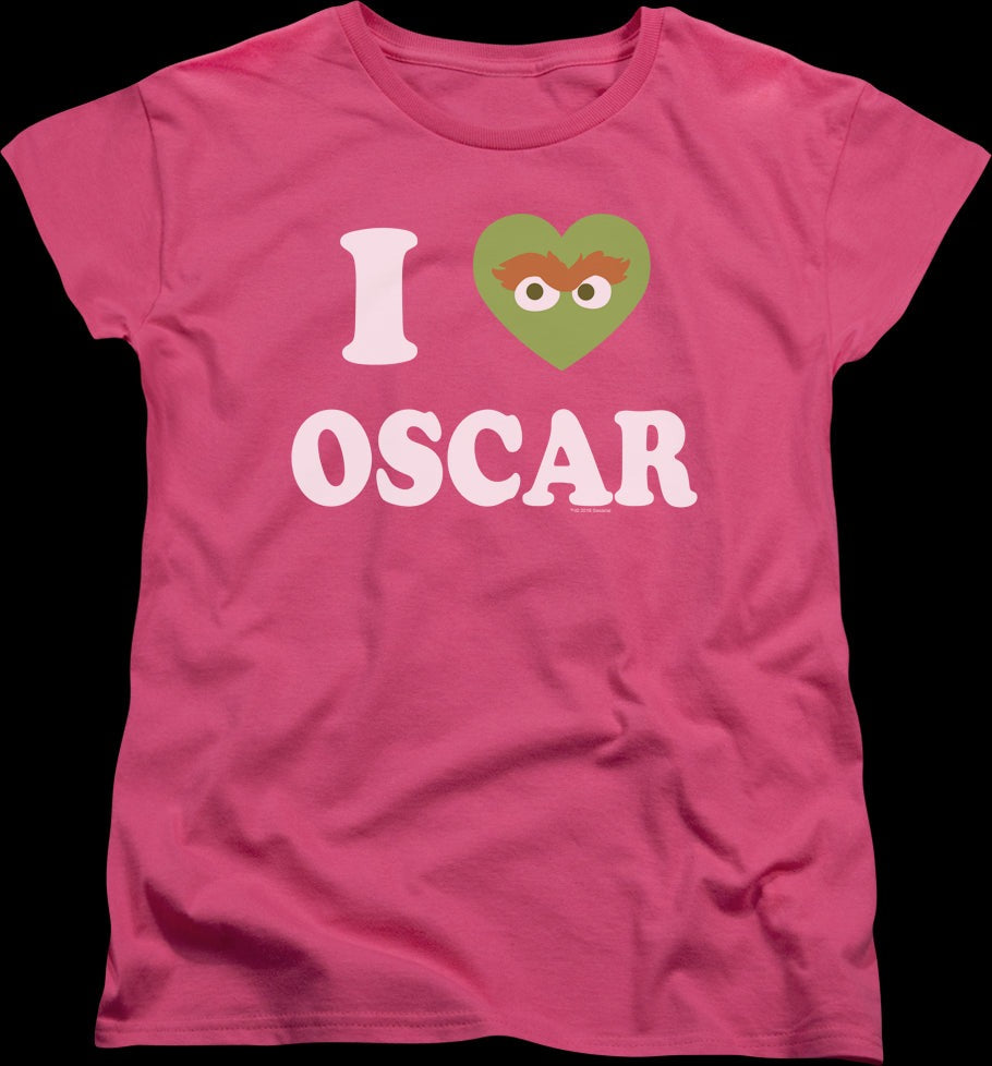 Womens I Love Oscar Sesame Street Shirt