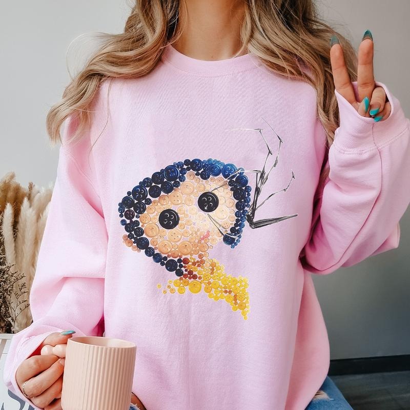 Y Coraline Buttons T-Shirt, Horror Coraline movies, Horror Character Shirt, Halloween Crewneck Sweatshirt