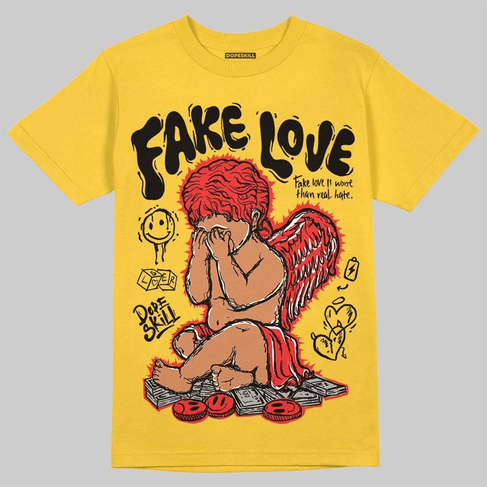 Yellow Collection DopeSkill Gold T-shirt False Love Graphic