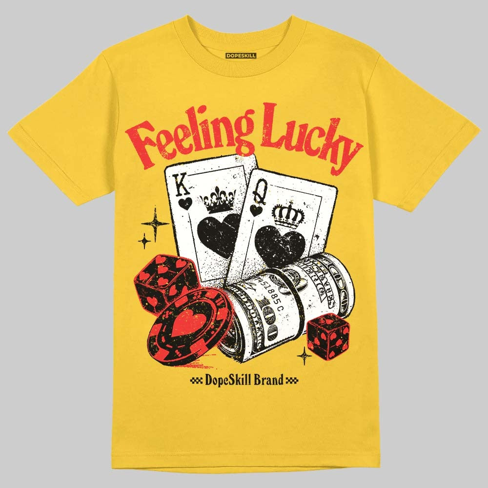 Yellow Collection DopeSkill T-Shirt Feeling Lucky Graphic