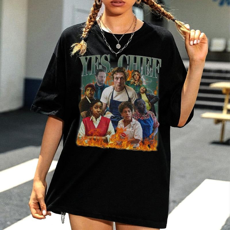 Yes Chef Retro T-Shirt Sweatshirt Hoodie Unisex Cotton Fabric