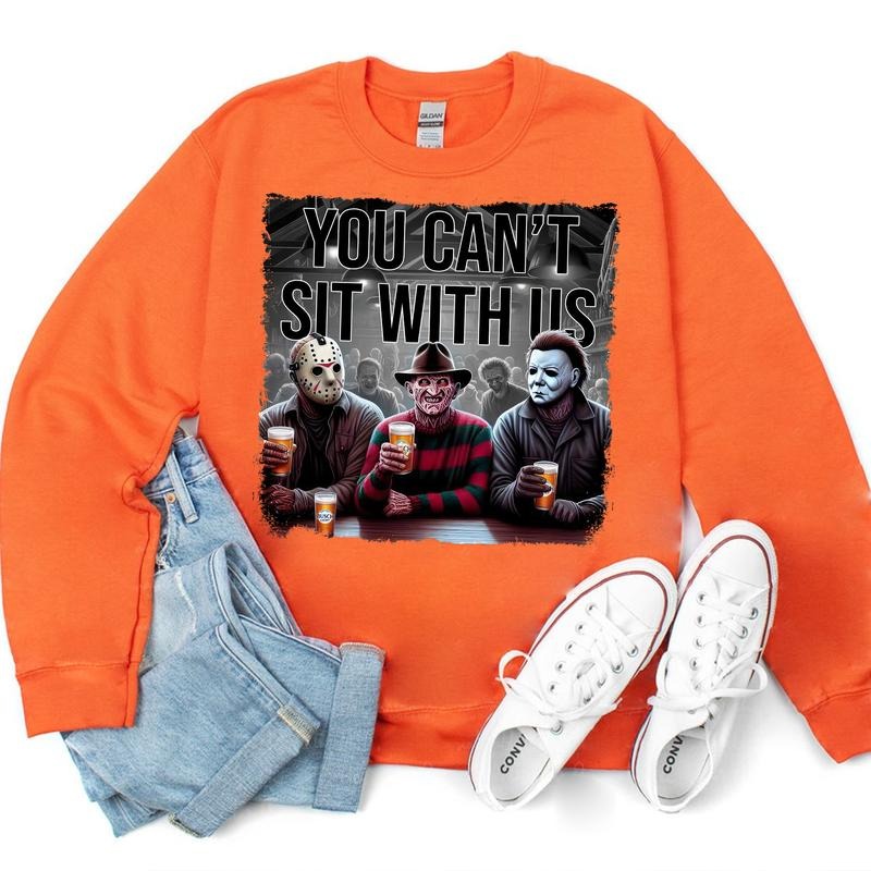 You Can't Sit With Us Horror Friends Drinking Busch Lite Beer Shirt Sweatshirt, Halloween Beer Shirt