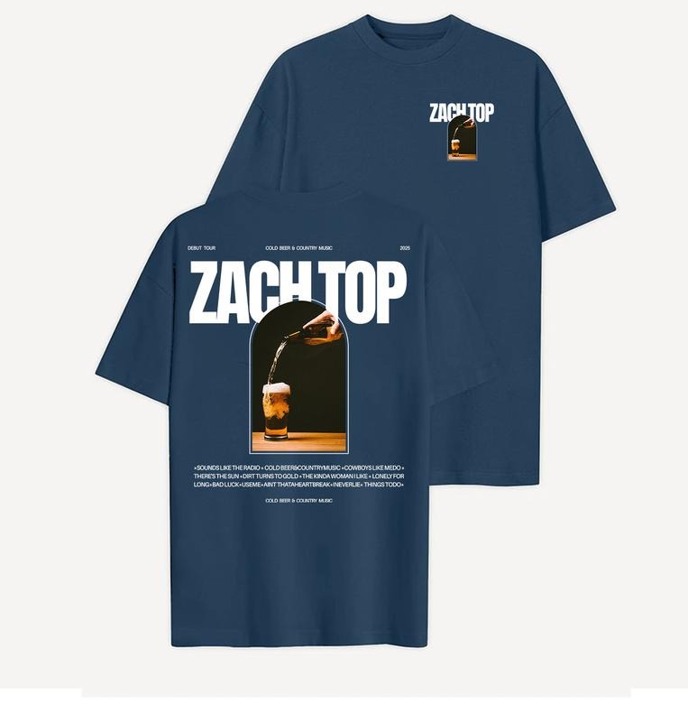 Zachh Top Cold Beerr & Country Music Tour 2025 Shirt, Tour Merch, Concert Clothing, Unisex Tshirt Sweatshirt, Hoodie, Full Sizes style 001